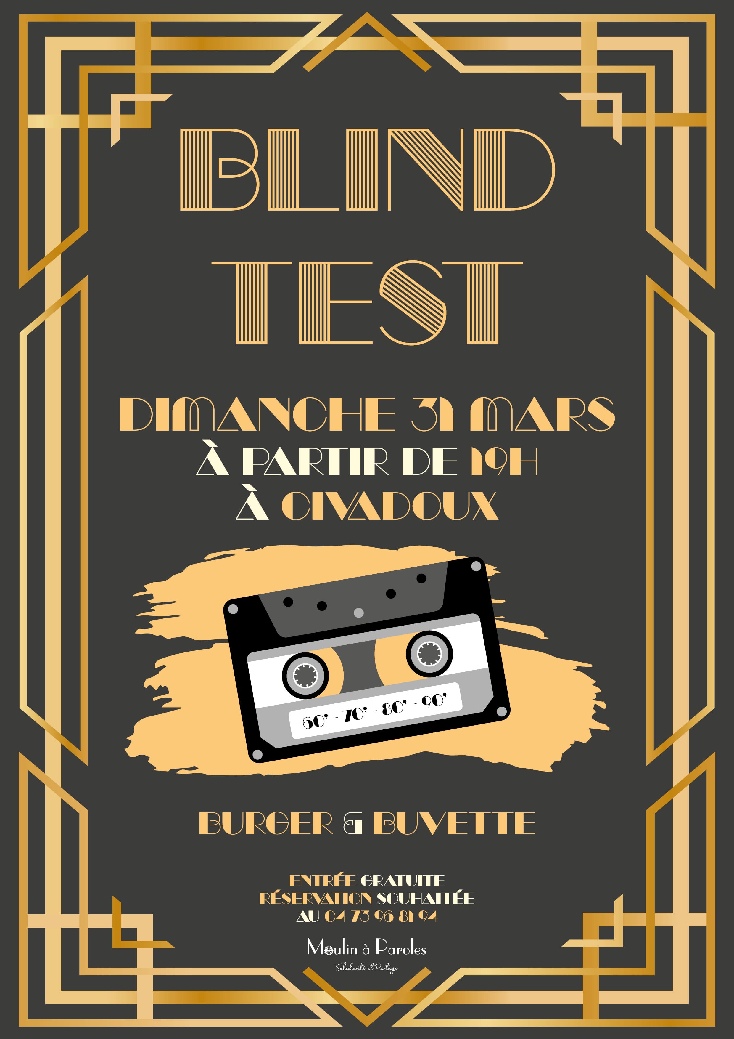 affiche soirée blind test